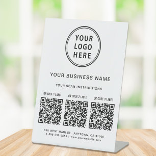 Signe De Table Codes QR du logo de l'entreprise 3