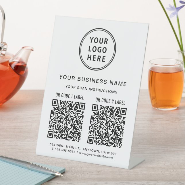 Signe De Table Codes QR du logo d'entreprise 2 (In SItu)