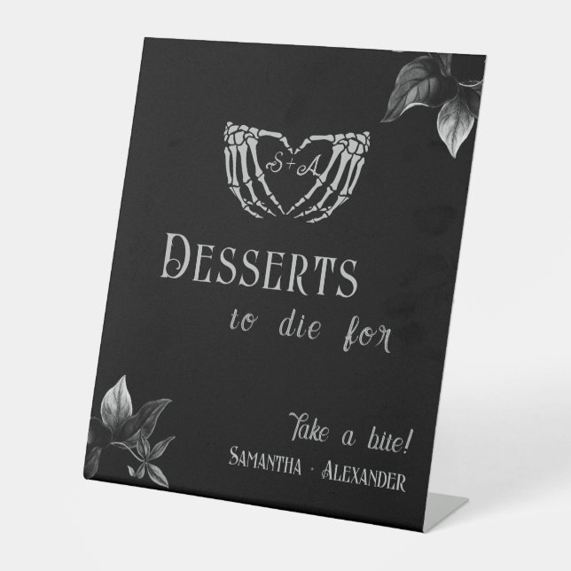 Signe De Table Coeur gothique Whimsigoth Mariage en argent Desser (Recto)