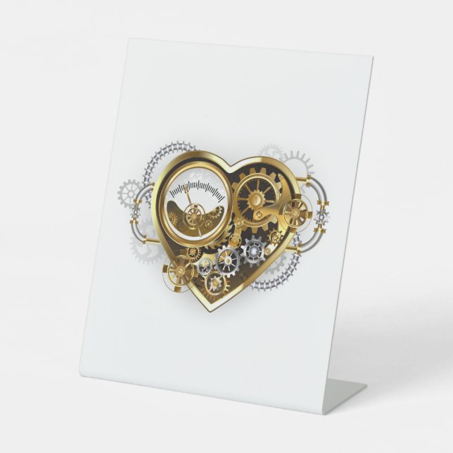 Signe De Table Coeur vapeur avec un manomètre (Recto)