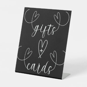 Signe De Table Coeurs modernes Noir & Blanc Mariage Cadeaux & Car
