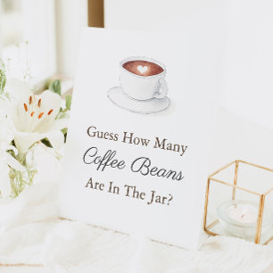 Signe De Table Coffee Cup Devine Combien Dans Jar Baby shower Jeu