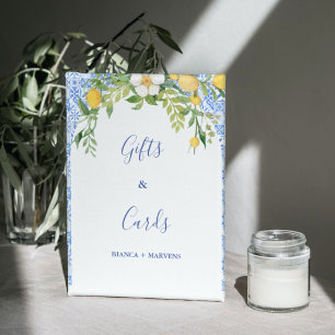 Signe De Table Coffret bleu et Mariage citron Cadeaux et Cartes
