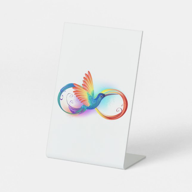 Signe De Table Colibri arc-en-ciel avec symbole Infinity (Recto)