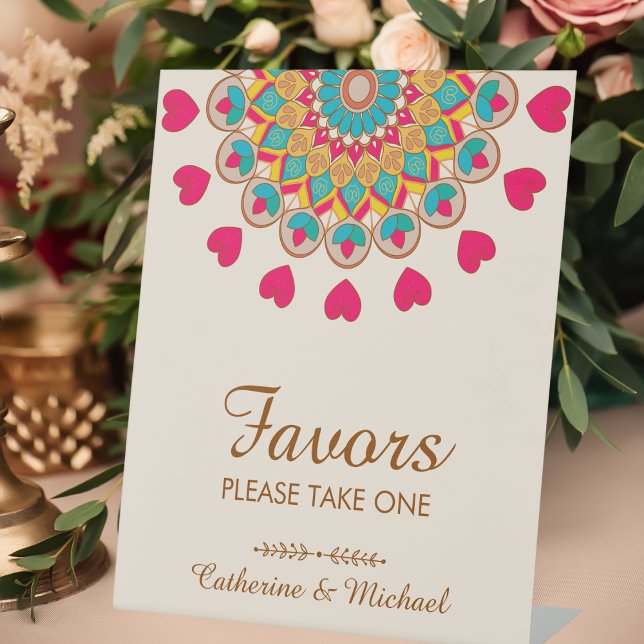 Signe De Table Coloré Ethnic Mandala Bold & Bright Mariage (Créateur téléchargé)