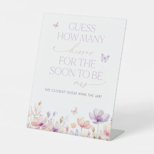 Signe De Table Combien de baisers Jeu de Baby Shower Mariage Papi
