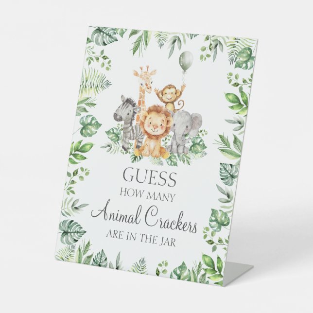 Signe De Table Combien de crackers animaux dans bocal Safari Douc (Recto)