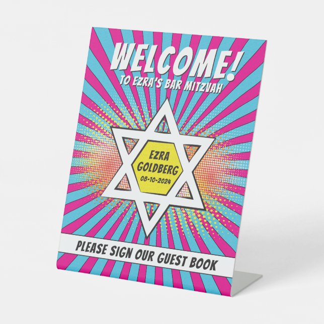 Signe De Table Comics Comic Book Bar Mitzvah Star de David (Recto)