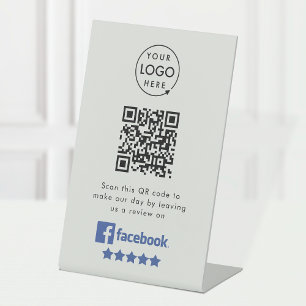 Signe De Table Commentaires Facebook   Business QR Code Grey