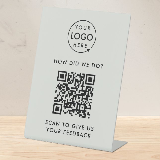 Signe De Table Commentaires sur le code QR | Gris de notation des (Créateur téléchargé)