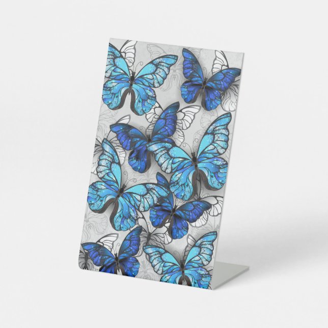 Signe De Table Composition des White and Blue Butterflies (Recto)