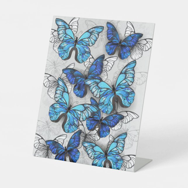 Signe De Table Composition des White and Blue Butterflies (Recto)