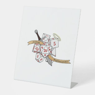 Signe De Table Conception de dés Paladin
