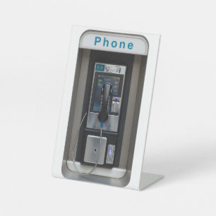 Signe De Table Conception de téléphone public rétro, Art de cabin