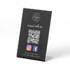 Connect with | Média social QR Code noir