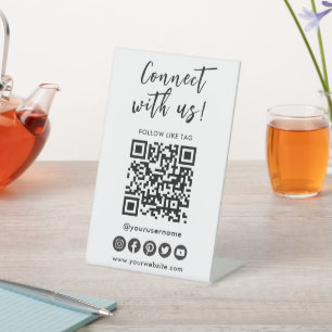 Signe De Table Connectez-vous aux médias sociaux américains Code 