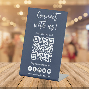 Signe De Table Connectez-vous aux médias sociaux américains Code 