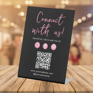 Signe De Table Connectez-Vous Aux Médias Sociaux Américains QR Co