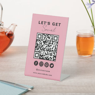 Signe De Table Connectez-vous aux médias sociaux américains QR Co