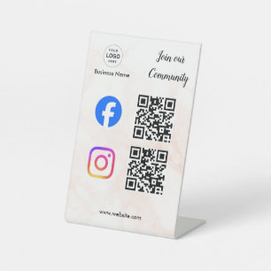Signe De Table connectez-vous avec nous instagram facebook médias