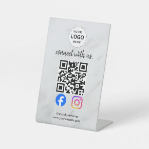 Signe De Table connectez-vous avec nous instagram facebook médias