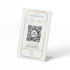 Connectons QR Code blanc & Gold Scannable