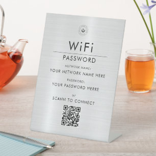 Signe De Table Connexion de code QR Wi-Fi personnalisé moderne av
