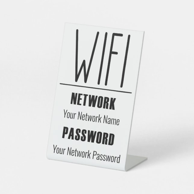 Signe De Table Connexion de mot de passe réseau WiFi personnalisé (Recto)