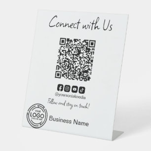 Signe De Table Connexion simple avec nous Code Qr Entreprise
