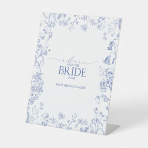 Signe De Table Conseil Français Douche Bleue & Blanc À La Mariée