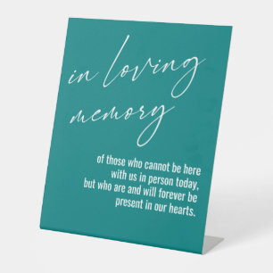 Signe De Table Contemporain, Simple En Mémoire D'Amour Turquoise