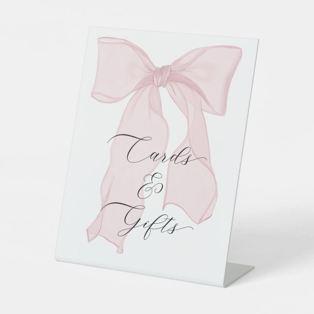 Signe De Table Coquette Bow rose Anniversaire Cartes et cadeaux (Recto)