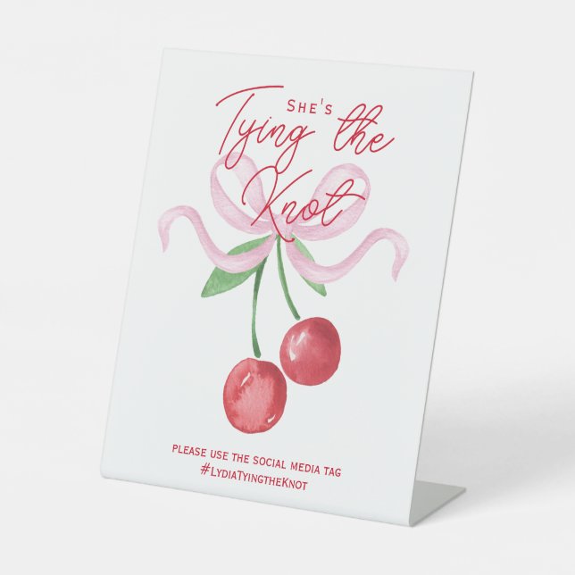 Signe De Table Coquette Cherry | Elle noue le noeud (Recto)