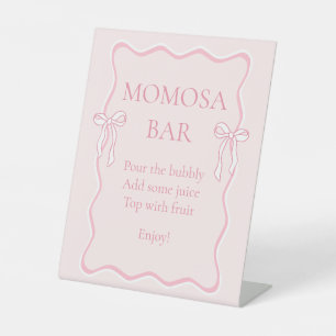 Signe De Table Coquette Rose Baby shower Bow Momosa Bar