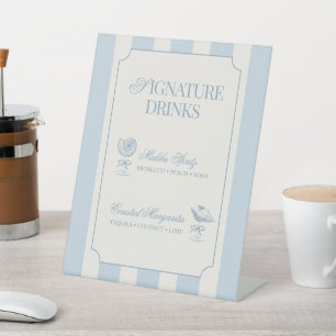 Signe De Table Coquillages et Boissons Signature Mariage Sonnerie