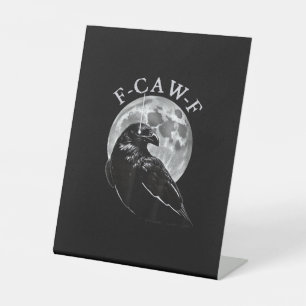 Signe De Table Corbeau F-Caw-F Oiseau Drôle Lune Gothique Humour
