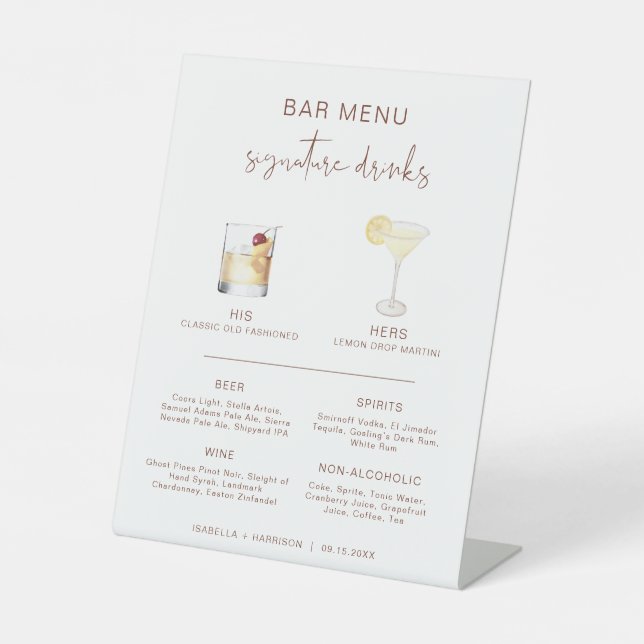 Signe De Table CORIANDER Boho Cocktail Signature Bar à boisson Me (Recto)