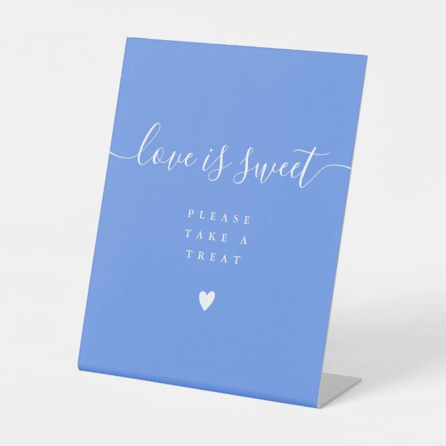 Signe De Table Cornflower Blue Love Is Sweet Take A Treat Favor  (Recto)