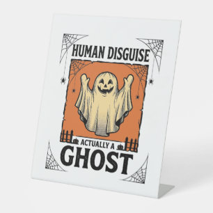 Signe De Table Costume Humain Fantôme Humour Halloween Vintage_1