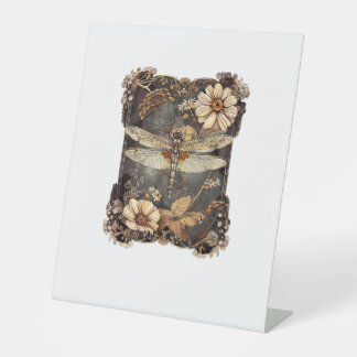 Signe De Table Cottagecore Floral Dragonfly Nature Insect Animal 