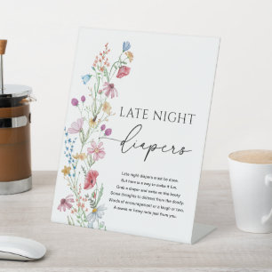 Signe De Table Couches de nuit Fleurs sauvages