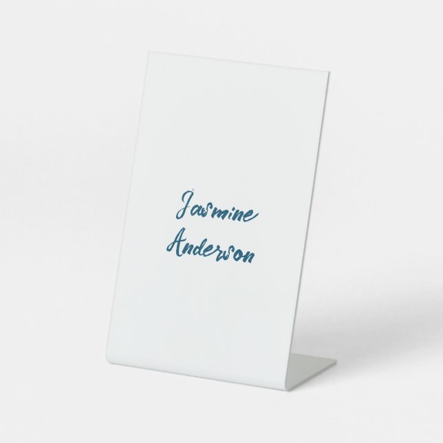 Signe De Table Couleur bleu océan minimaliste moderne (Recto)