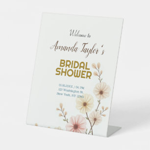 Signe De Table Couleur Or Blanc Minimaliste Douche nuptiale