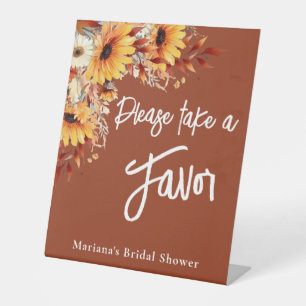 Signe De Table Couleurs automnales Fleurs Floral Terracotta Favor