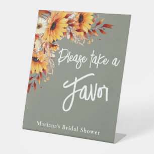 Signe De Table Couleurs automnales Fleurs florales sur Sage Favor