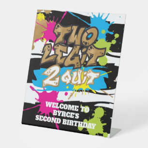 Signe De Table Couleurs néon Deux Legits 2 Quit Affiche de bienve