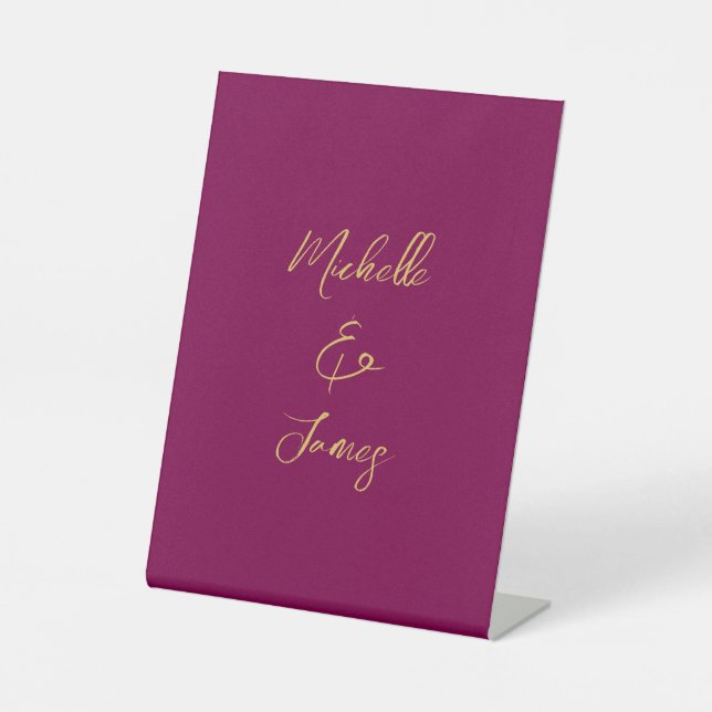 Signe De Table Couleurs Vin & Or Professionnel tendance Moderne (Recto)