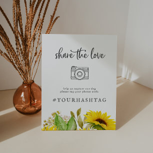Signe De Table Country Sunflower Partagez L'Amour Hashtag