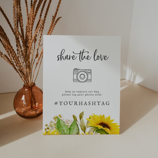 Signe De Table Country Sunflower Partagez L'Amour Hashtag (Créateur téléchargé)