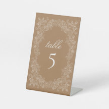 Couronne de table botanique vintage brun doré